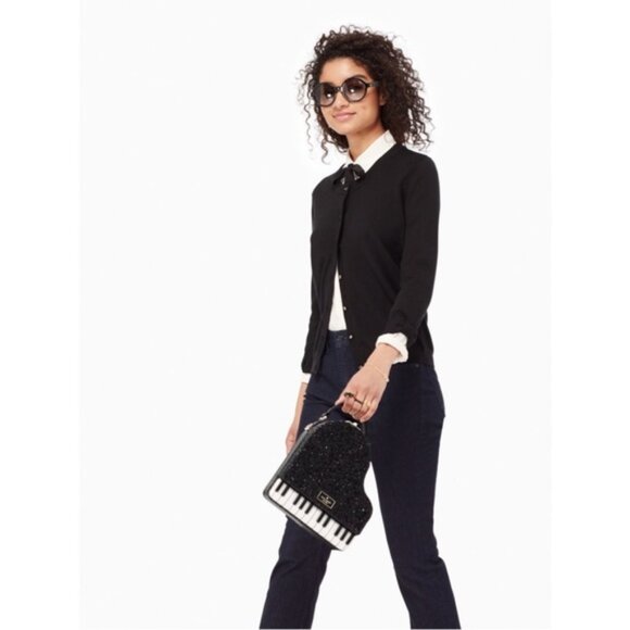 Rare 🔥 Kate Spade Bag Piano Leather Glitter Clutch Shoulder Jazz Things Up - Picture 3 of 15